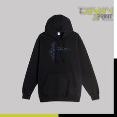 Handmade TATREEZ Hoodie with Blue Stitching